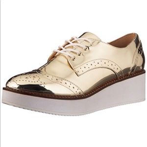 Aldo Gold Metallic Platform Sneakers
